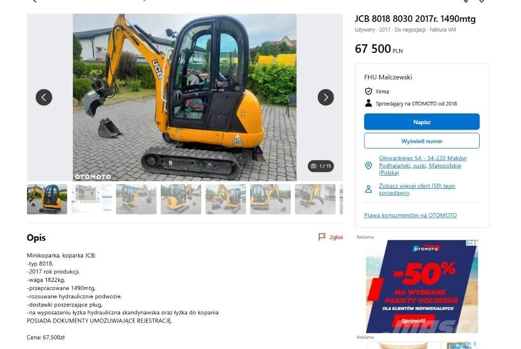JCB 8030 Minigravere <7t