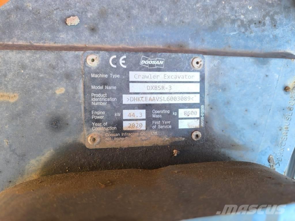 Doosan DX 85 R-3 Midigravere 7 - 12t