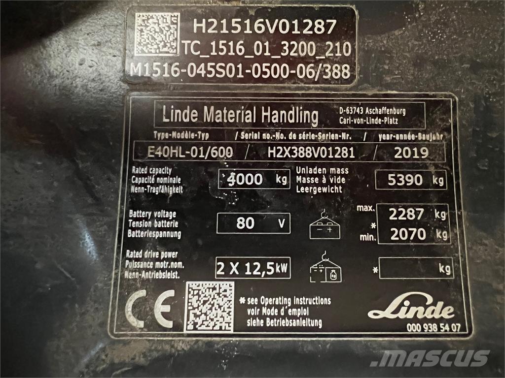 Linde E 40/600 HL Elektriske trucker