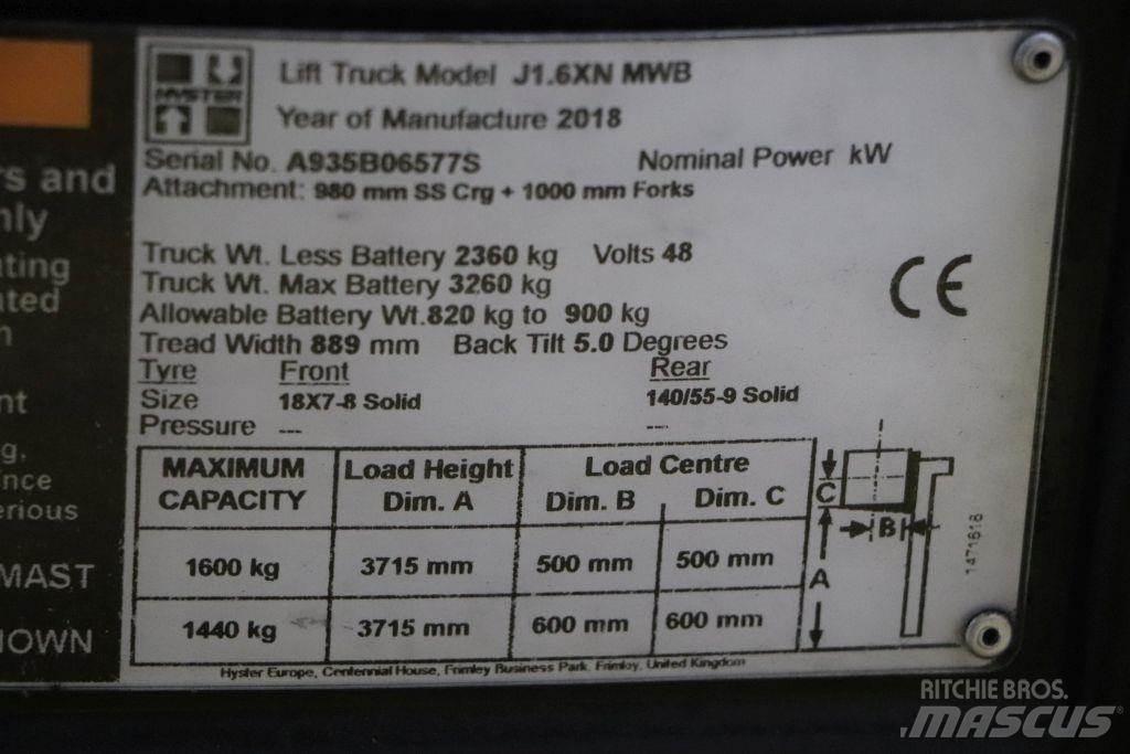 Hyster J1.6XN Elektriske trucker
