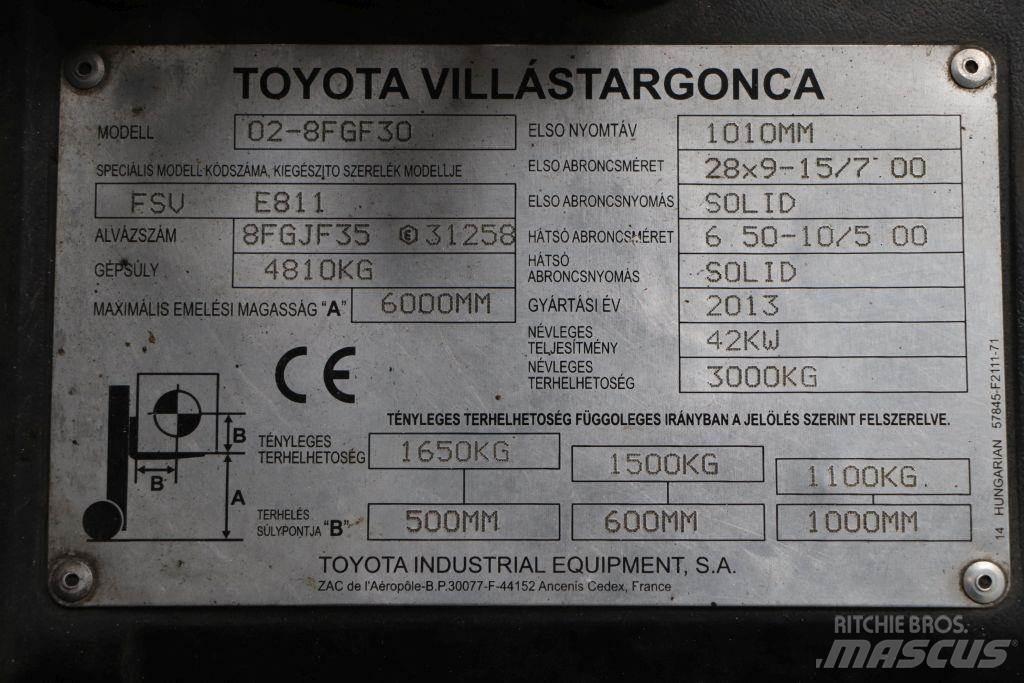 Toyota 02-8FGF30 Propan trucker