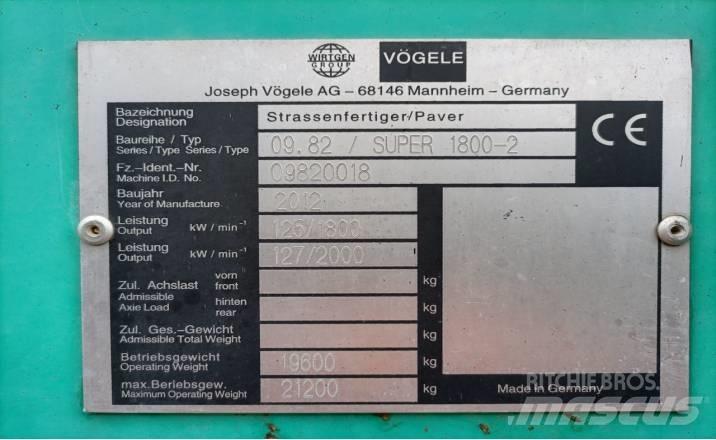 Vögele SUPER1800-2 Asfaltutleggere