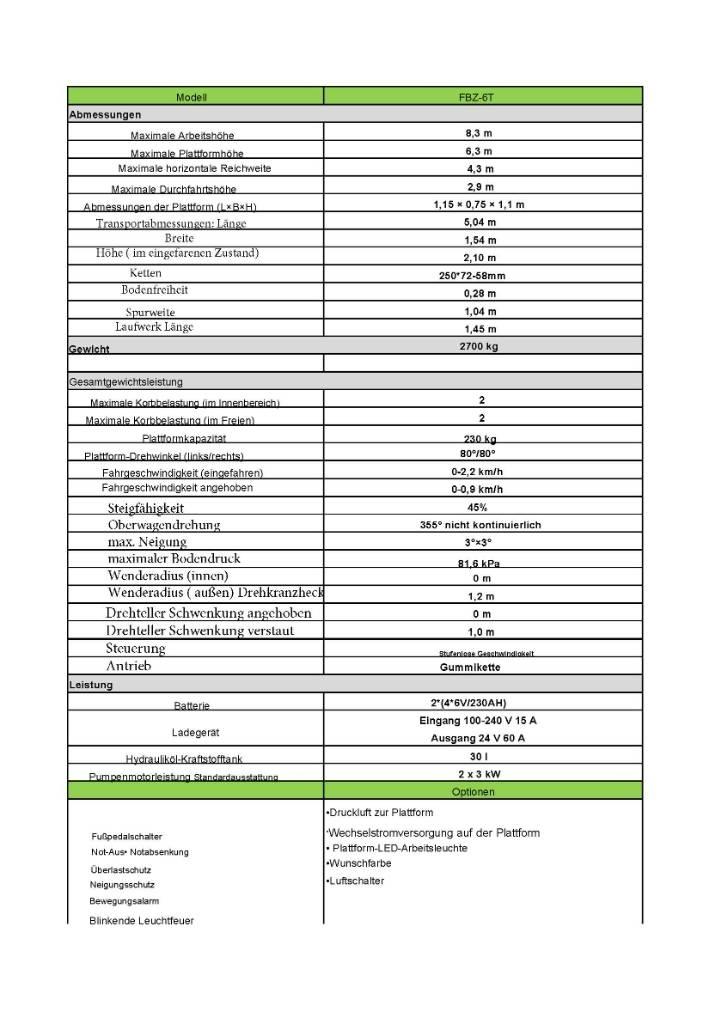 Fronteq FBZ-6T Andre personløftere og plattformer