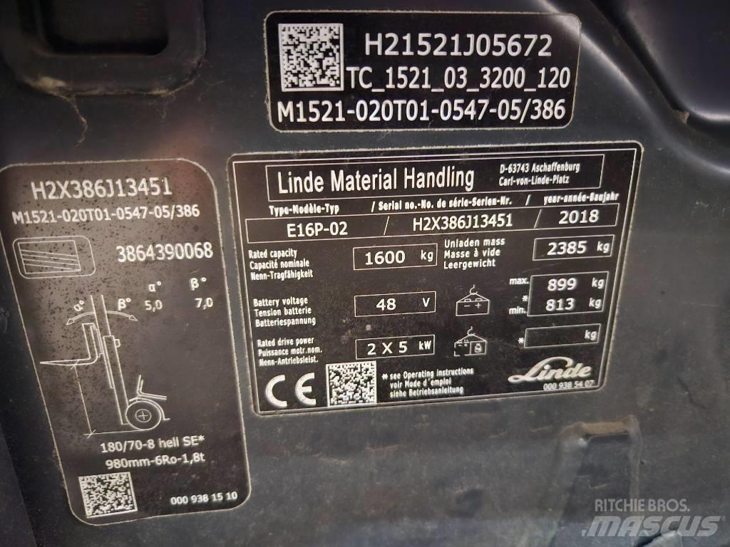Linde E16P Elektriske trucker