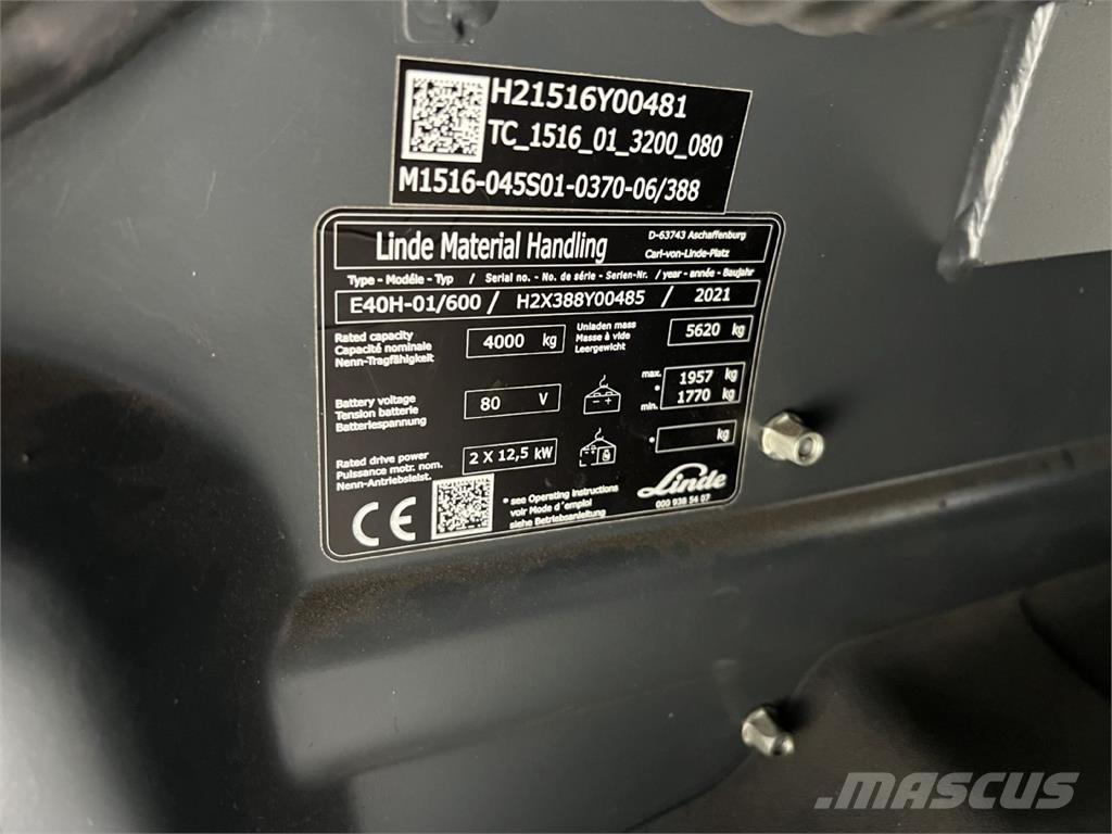 Linde E 40H-01 / 600 Elektriske trucker