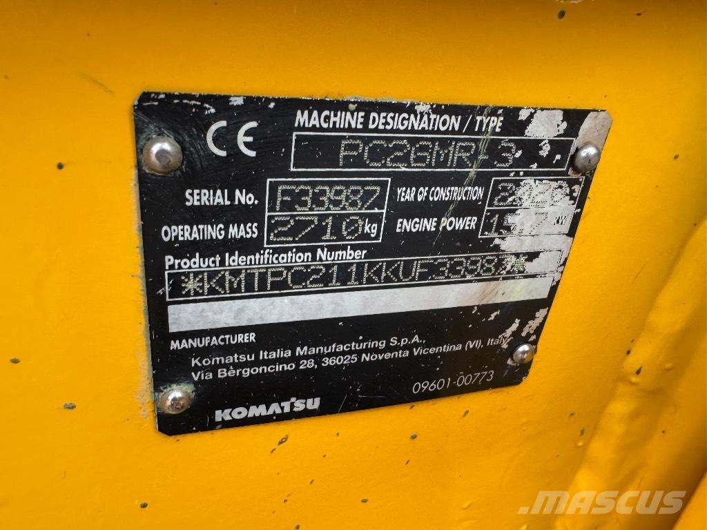 Komatsu PC 26 MR-3 Minigravere <7t
