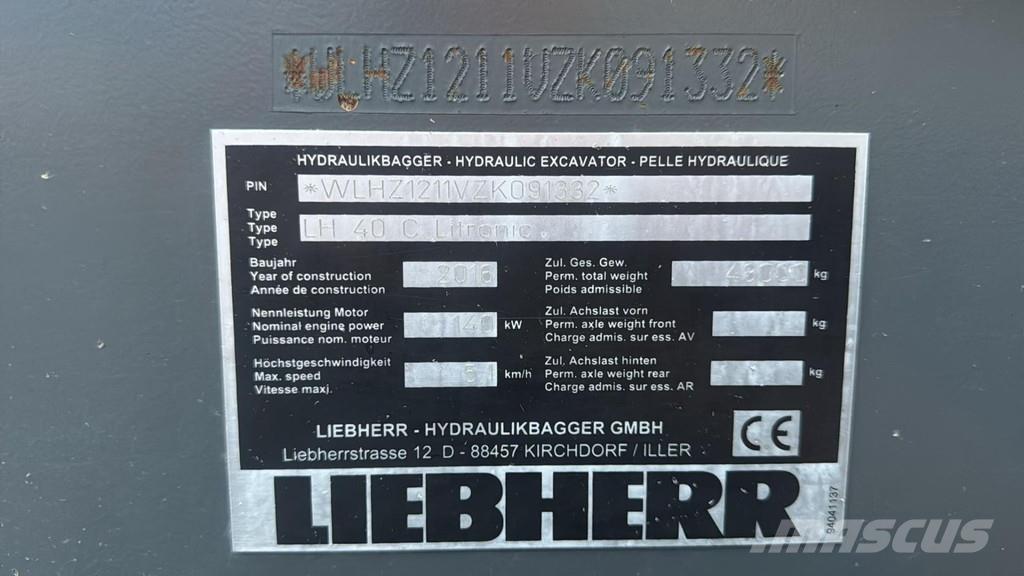 Liebherr LH 40C EW Gravemaskiner for avfallshåndtering