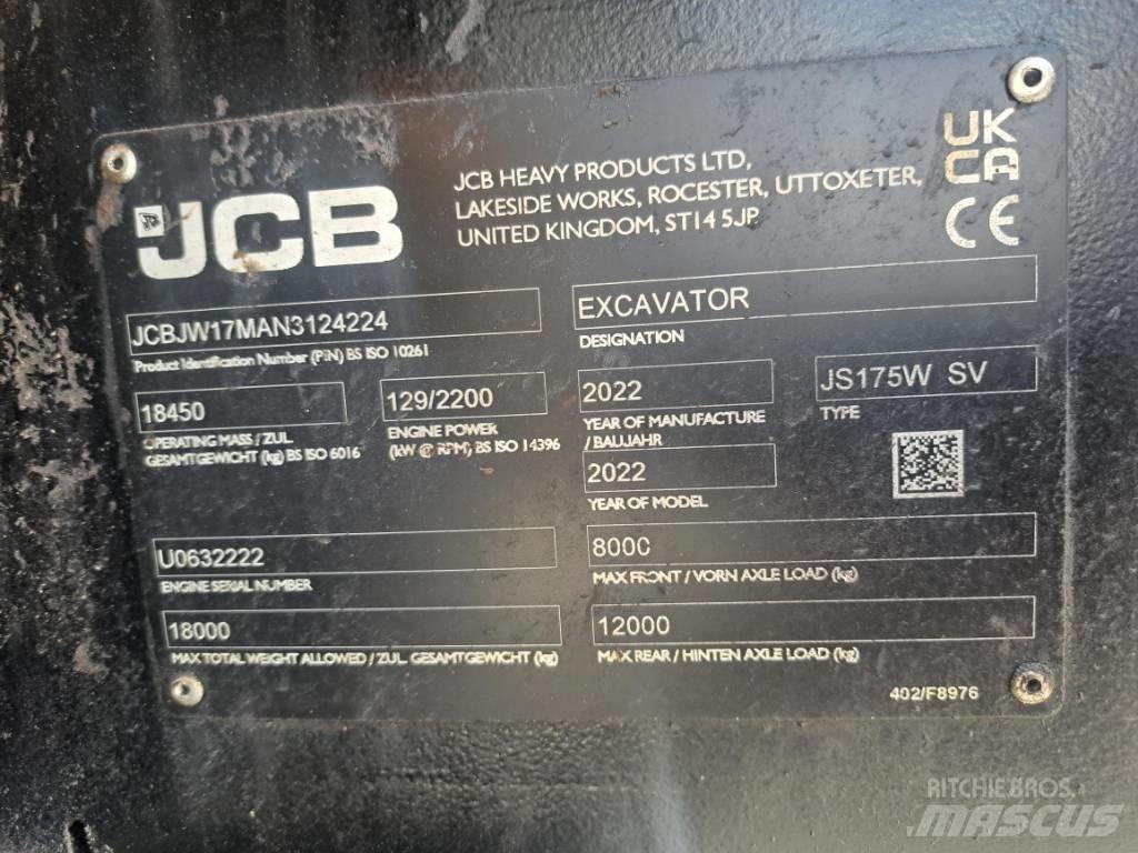 JCB JS 175 W Hjulgravere