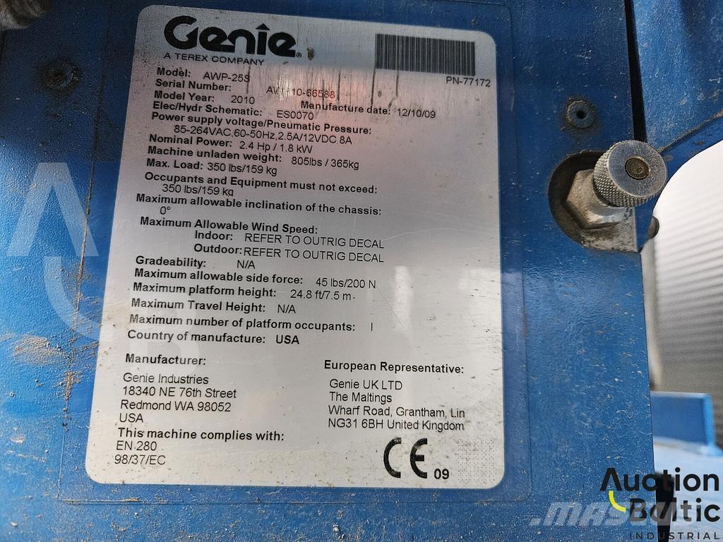 Genie AWP 25 S Andre personløftere og plattformer
