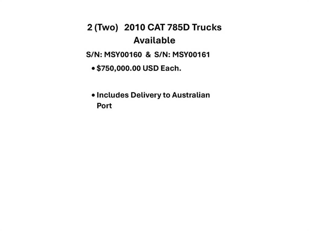 CAT 785D Rammestyrte Dumpere