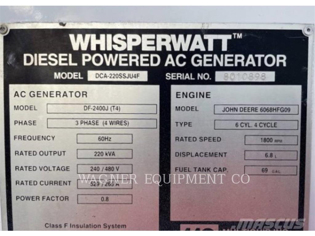 MultiQuip DCA220SSJU4F Andre Generatorer