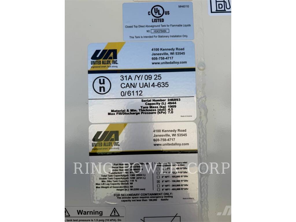 United 1250 GALLON Anlegg - Annet