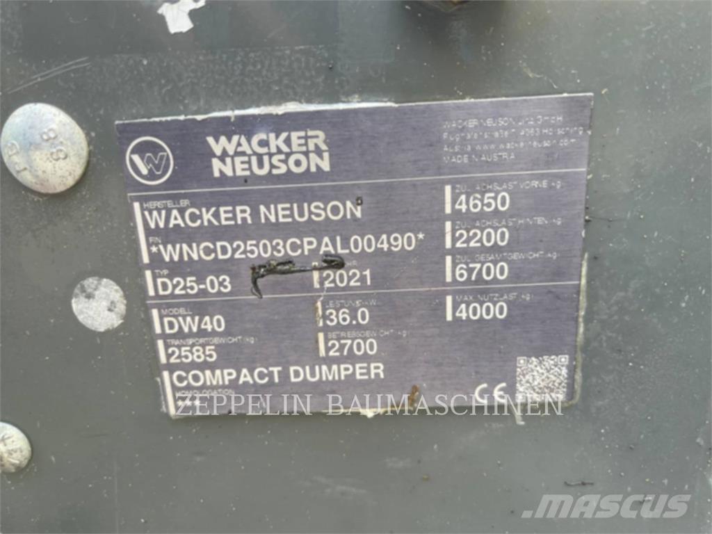Wacker DW40 Rammestyrte Dumpere