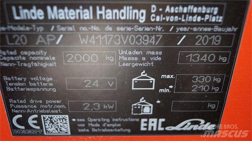Linde L20APi Ledestablere