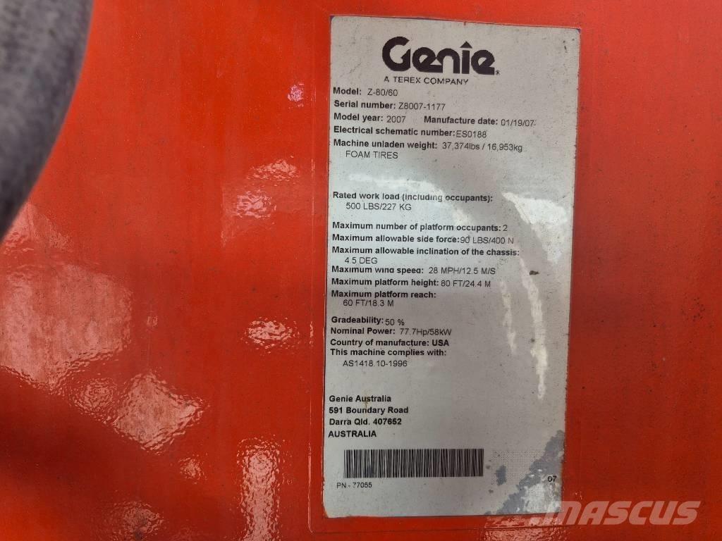 Genie Z 80/60 Leddede bomlifter