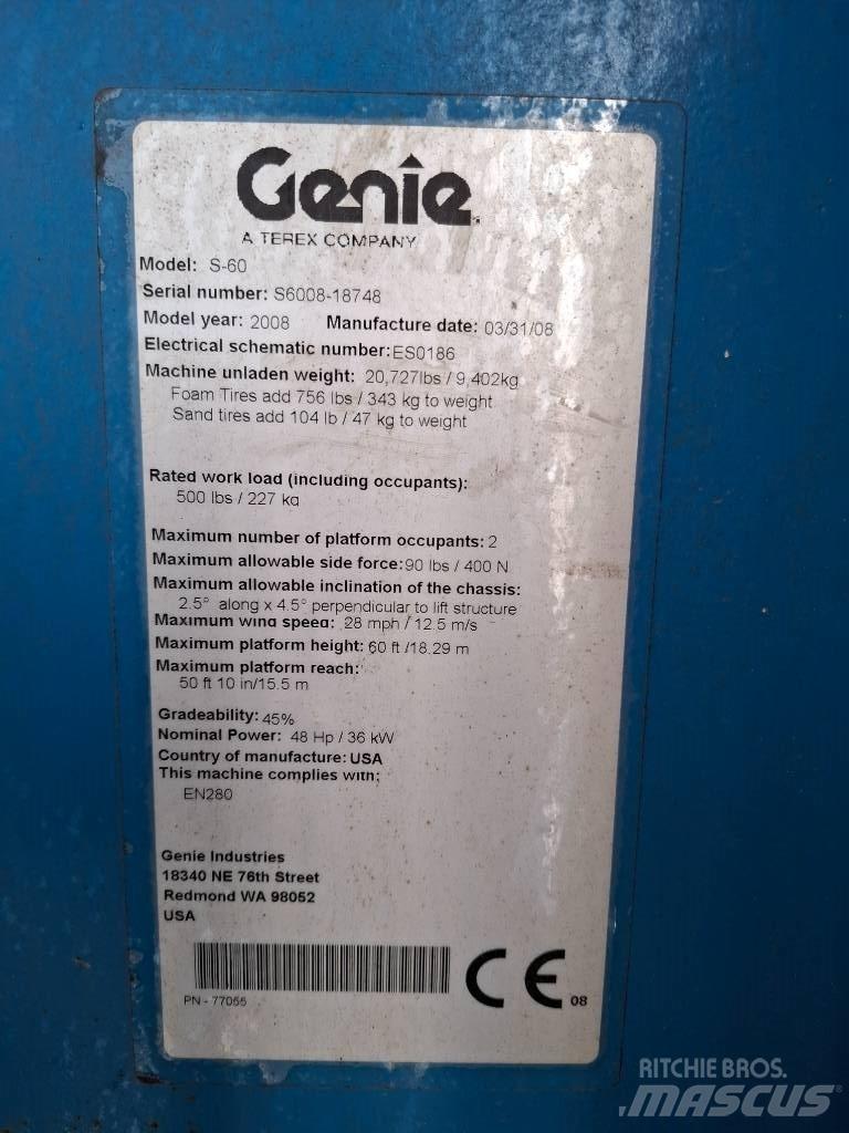 Genie S 60 Teleskop bomlifter