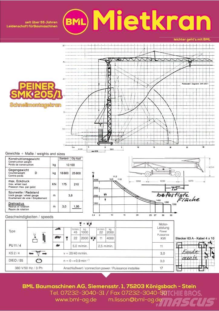 Peiner SMK205/1 Bygge- og tårnkraner