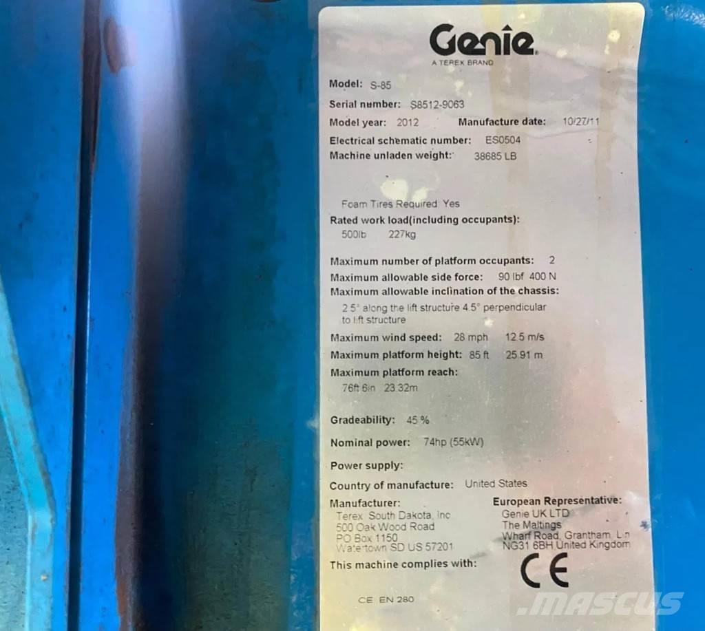 Genie S-85 Teleskop bomlifter