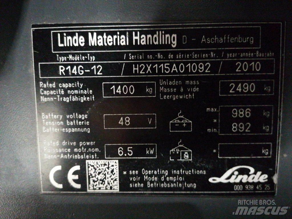 Linde R14G-12 Skyvemasttruck