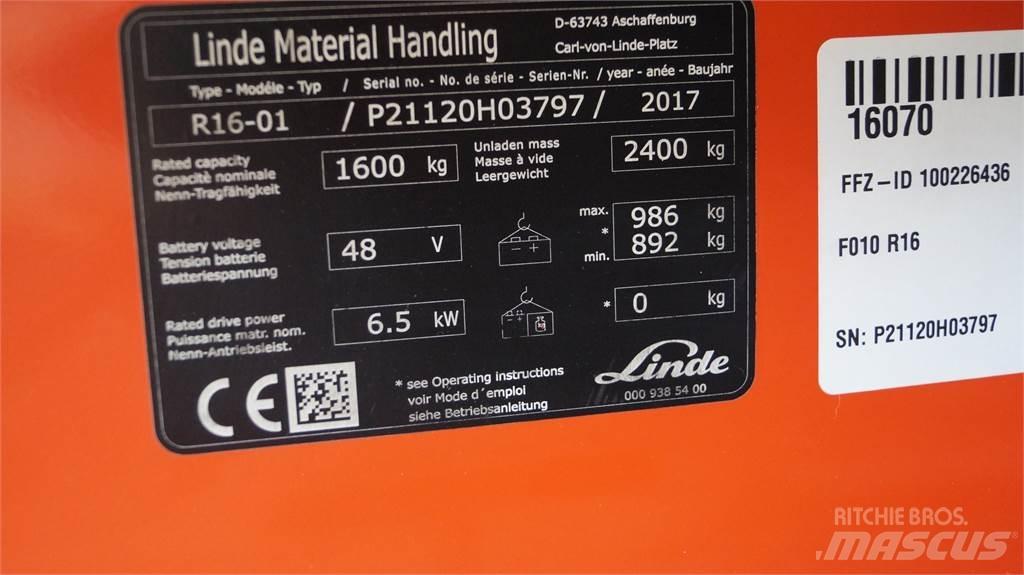 Linde R16 Skyvemasttruck