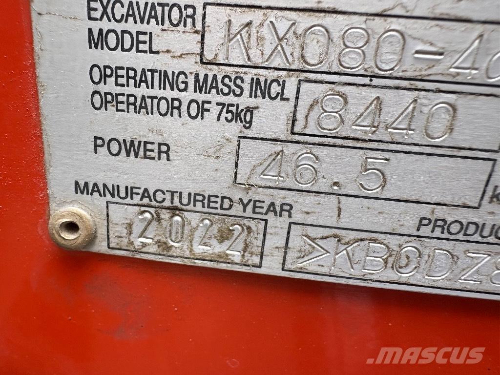 Kubota KX 080 Midigravere 7 - 12t