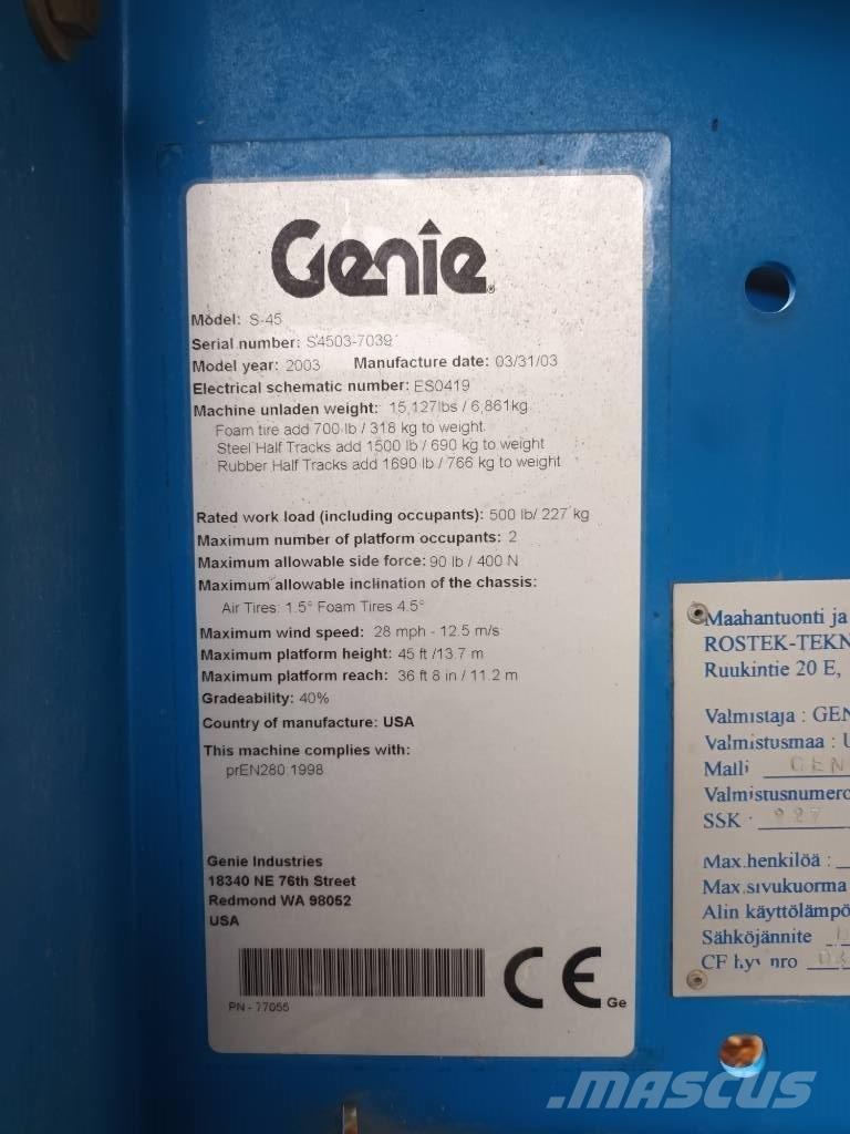 Genie S 45 RT Teleskop bomlifter