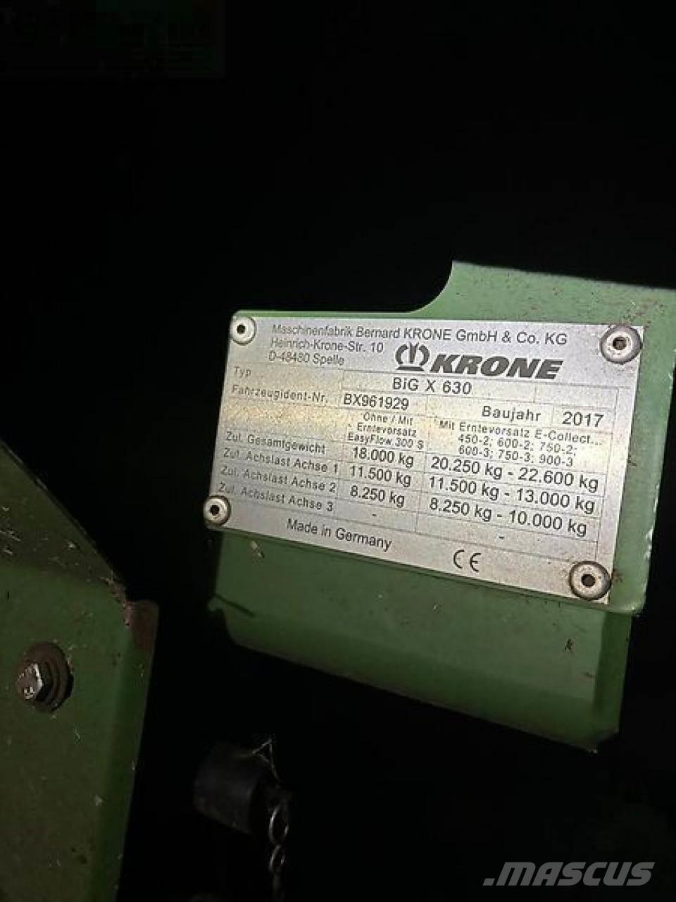 Krone big x 630 Selvdrevne fôrhøstere