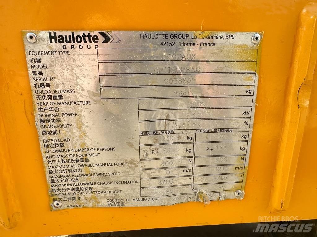 Haulotte OPTIMUM 8 Sakselifter