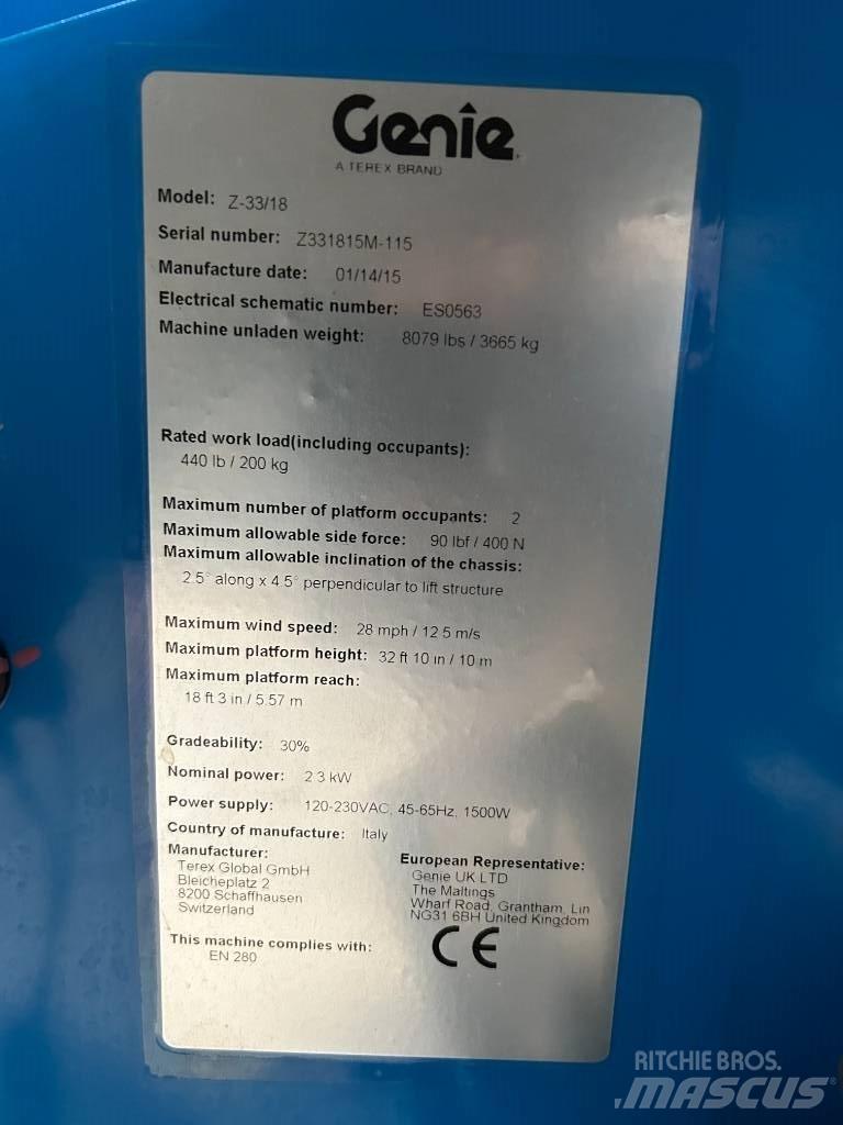 Genie Z 33/18 Leddede bomlifter