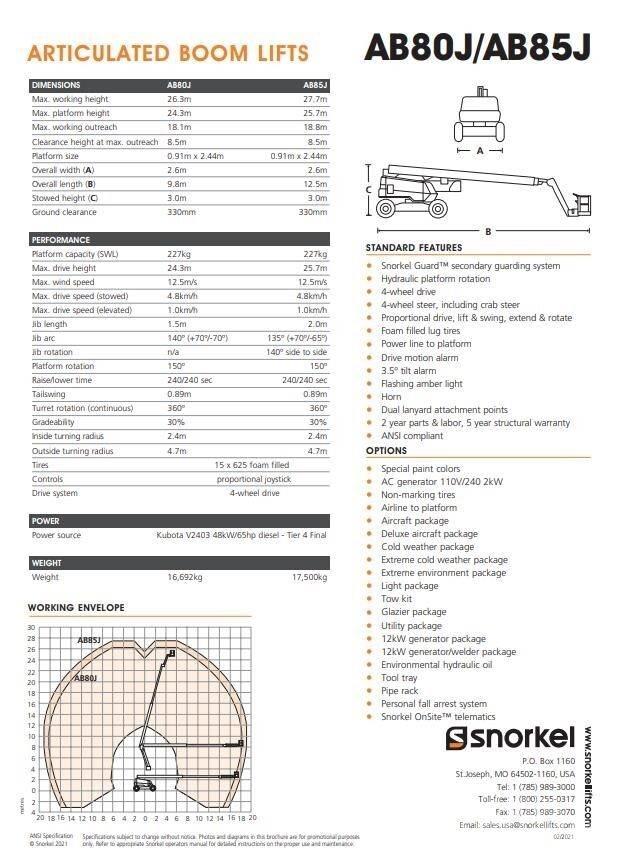 Snorkel AB80J Leddede bomlifter
