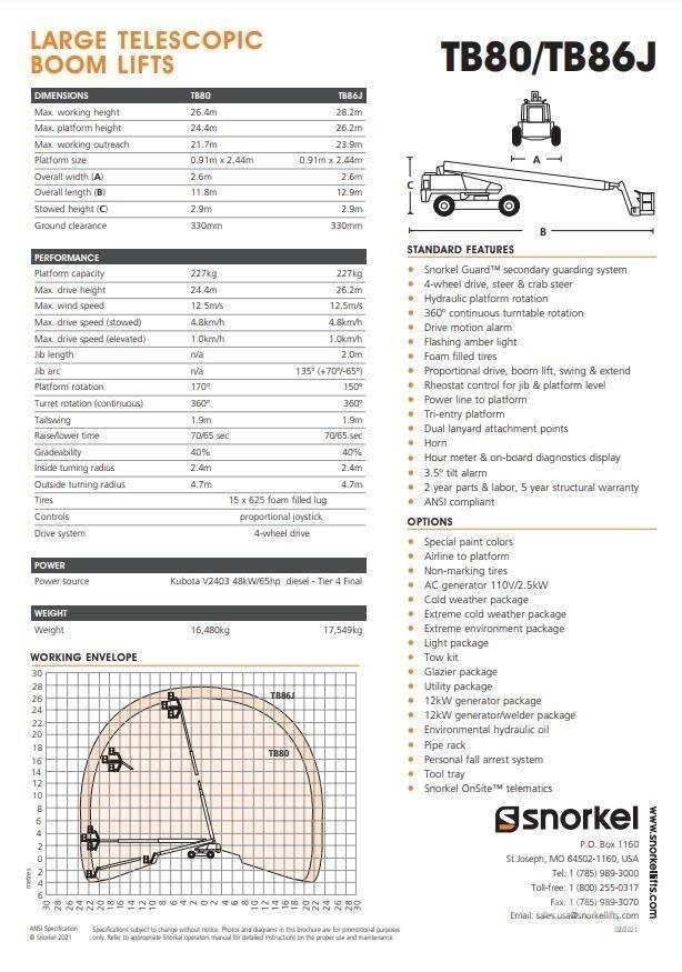 Snorkel TB86J Teleskop bomlifter