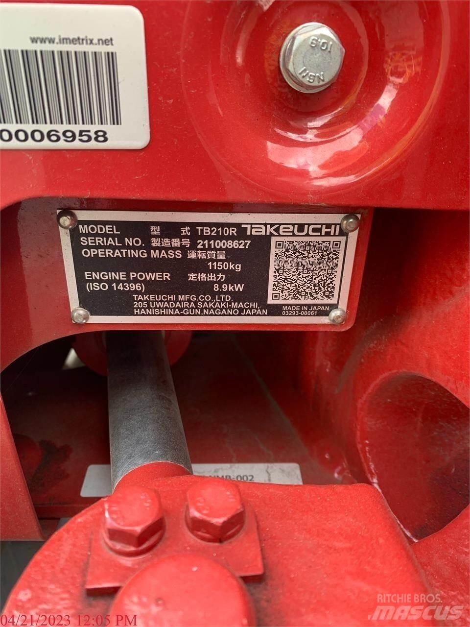 Takeuchi TB210R Minigravere <7t