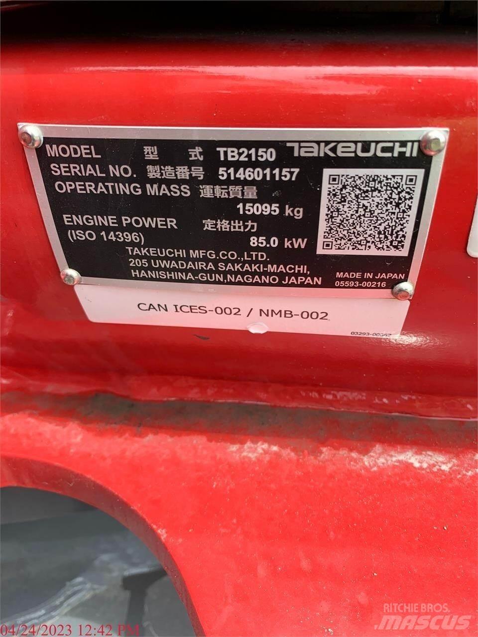 Takeuchi TB2150 Beltegraver