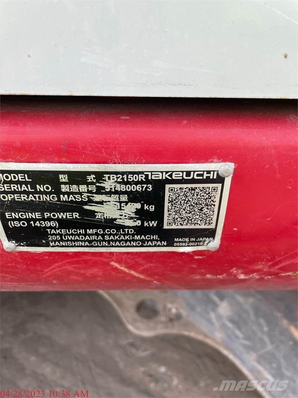 Takeuchi TB2150R Beltegraver