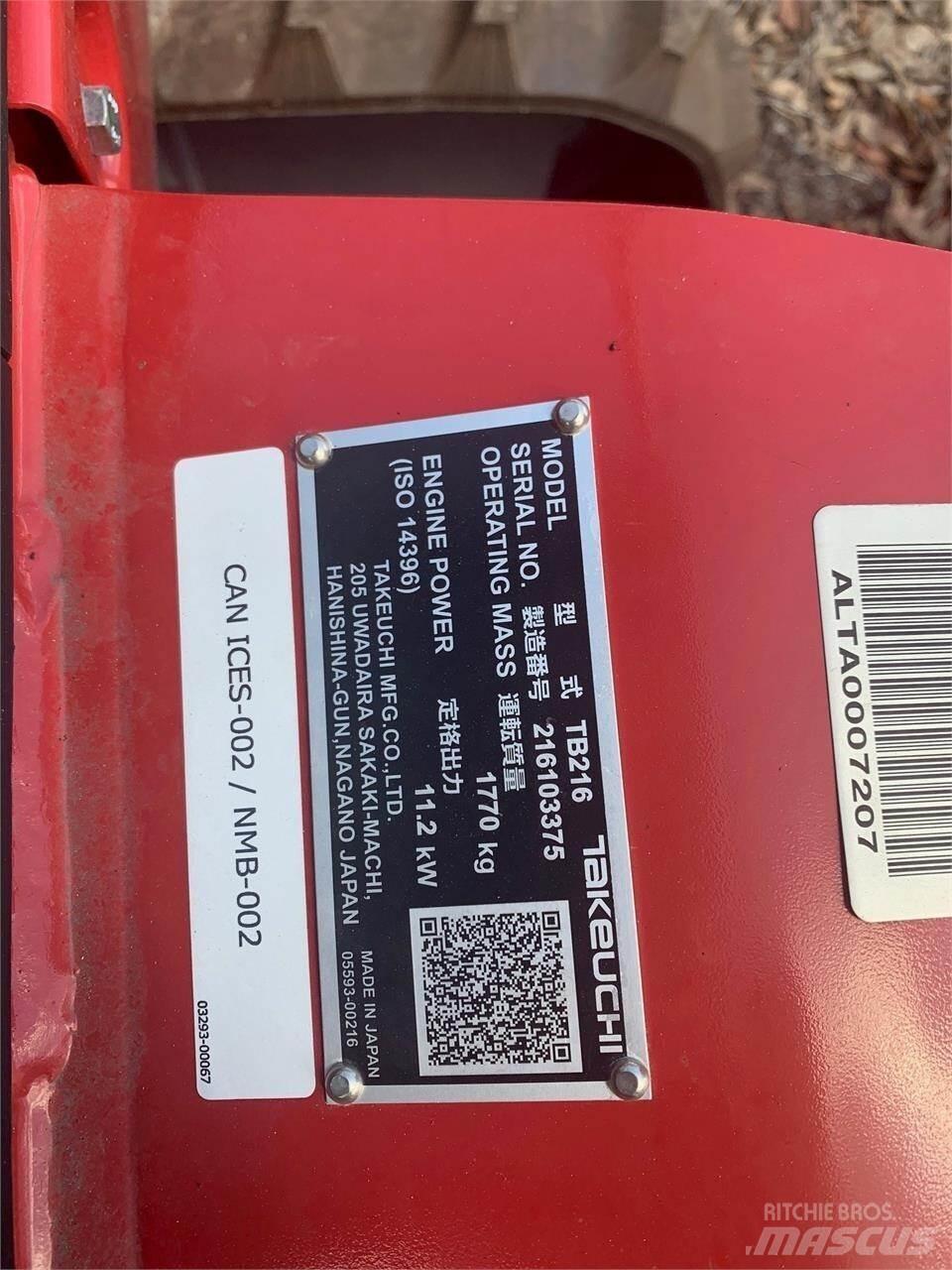 Takeuchi TB216 Minigravere <7t