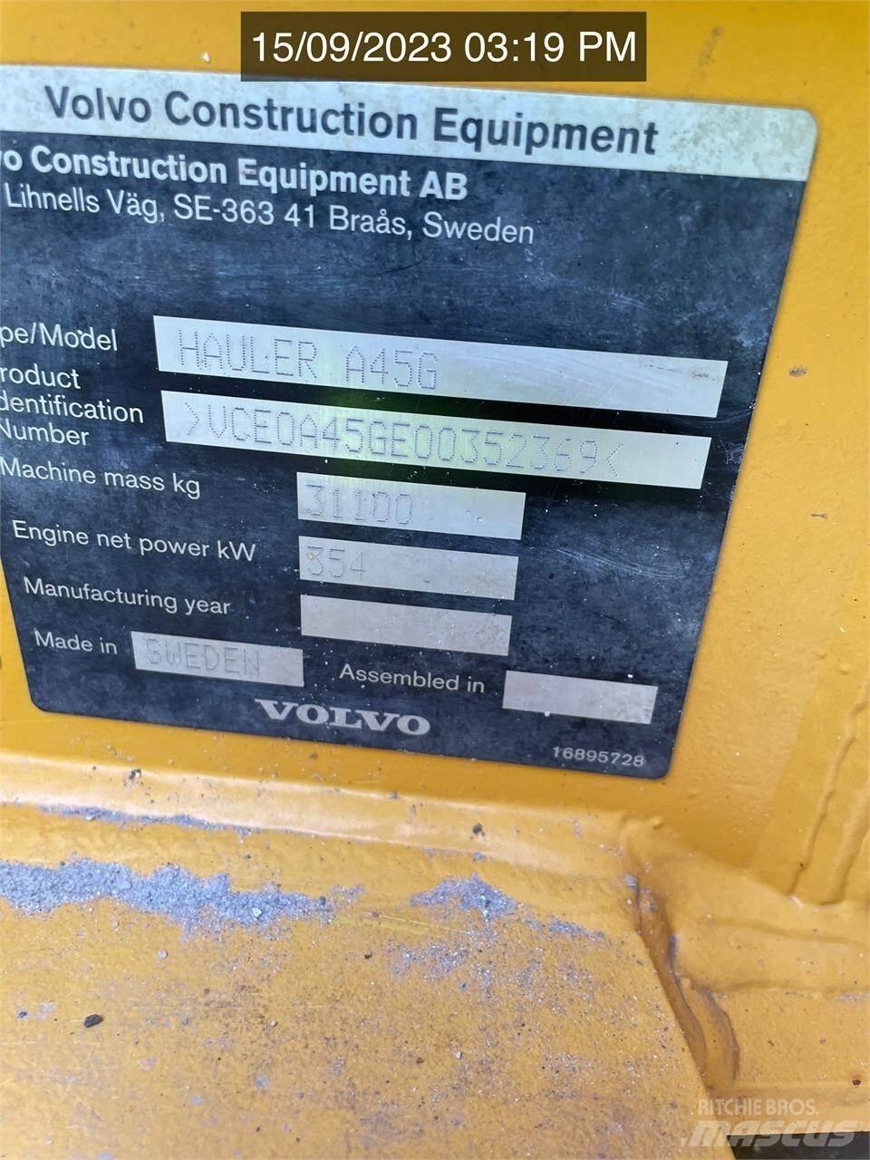 Volvo A45G Rammestyrte Dumpere