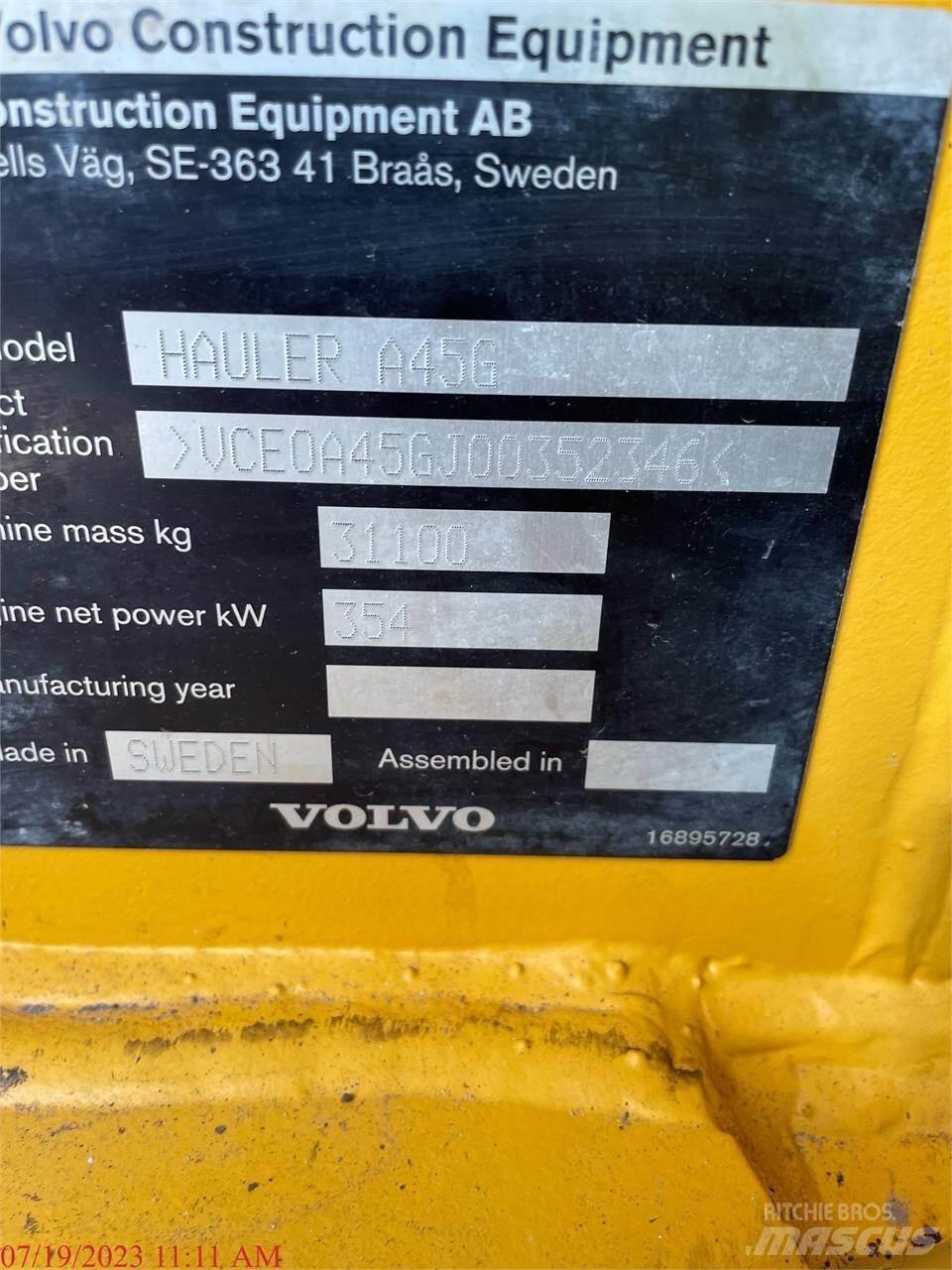Volvo A45G Rammestyrte Dumpere