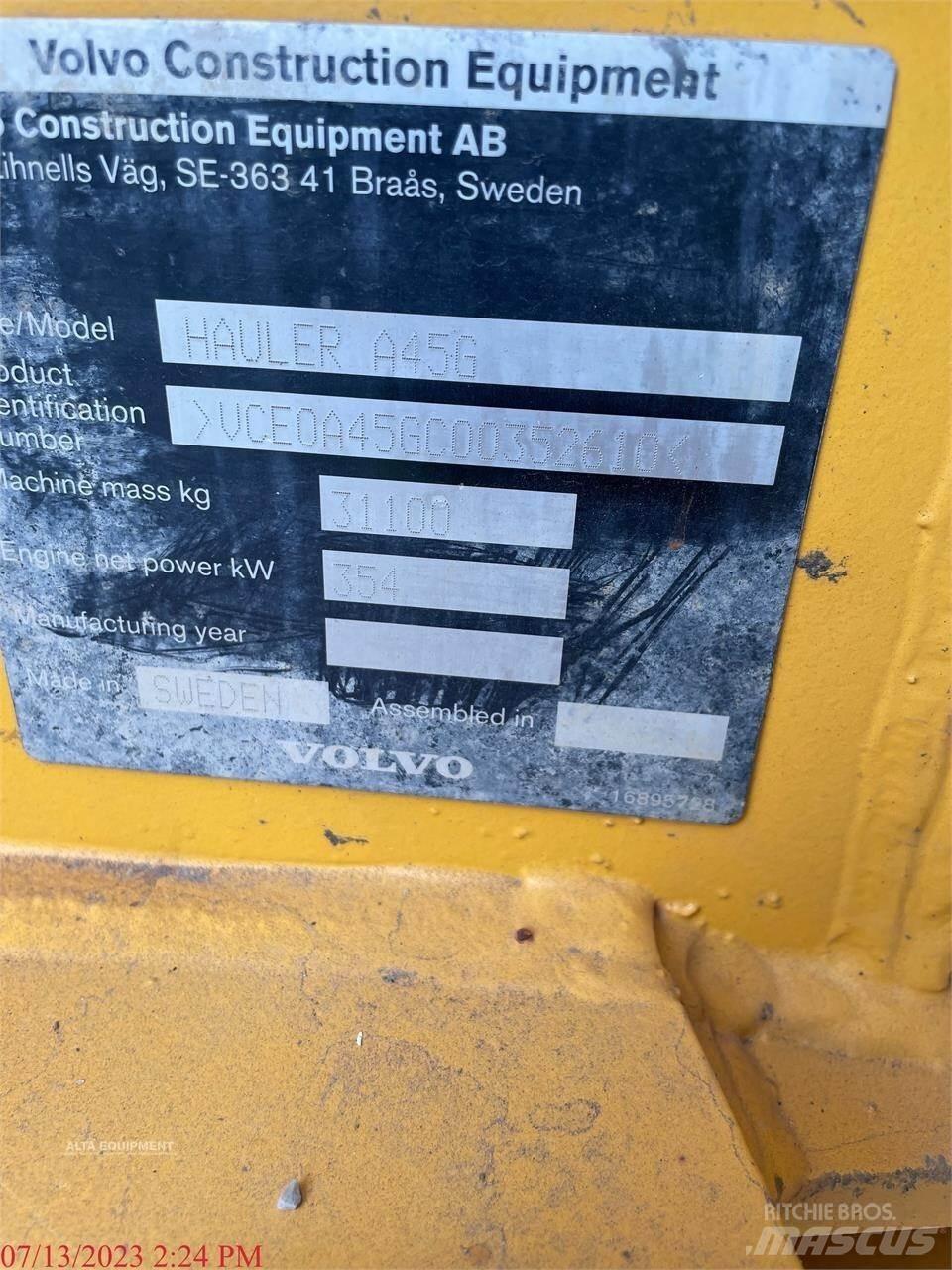 Volvo A45G Rammestyrte Dumpere