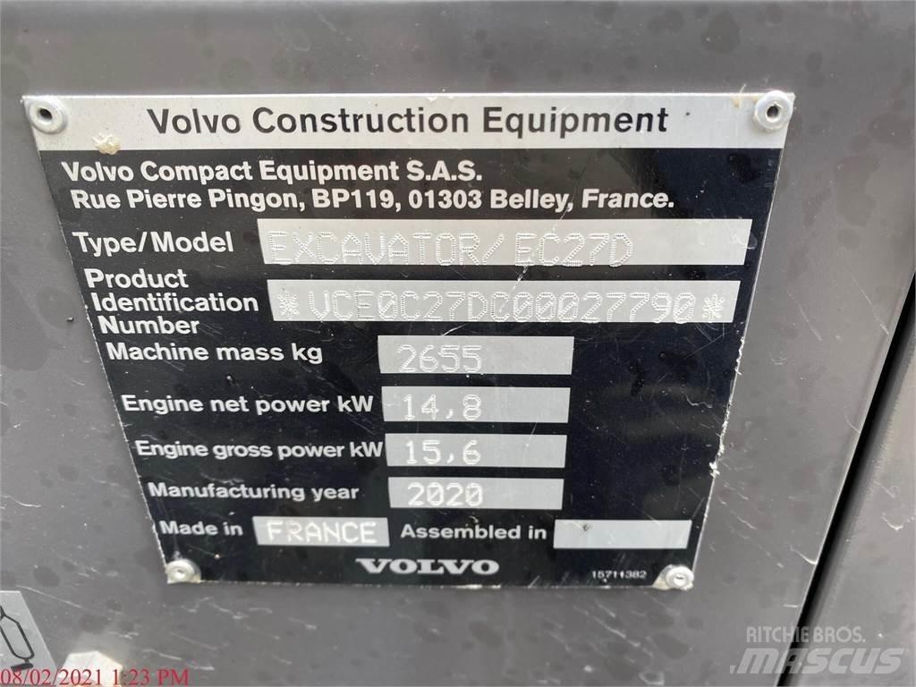 Volvo EC27D Minigravere <7t