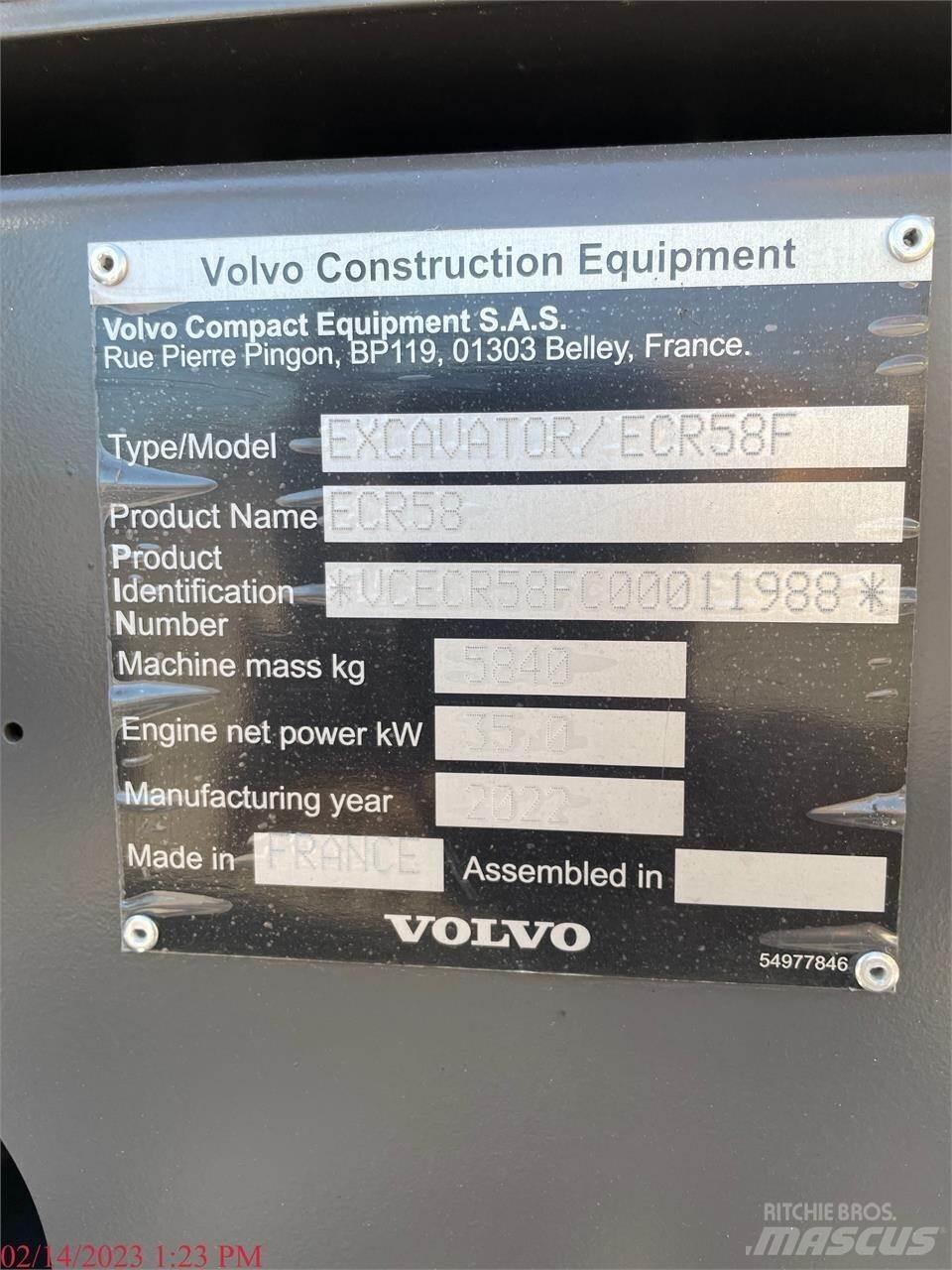 Volvo ECR58F Beltegraver