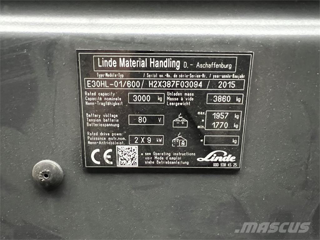 Linde E30/600HL Elektriske trucker