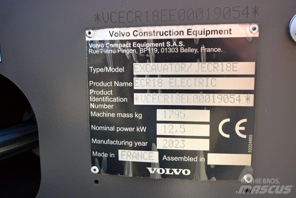 Volvo ECR18 electric Minigravere <7t