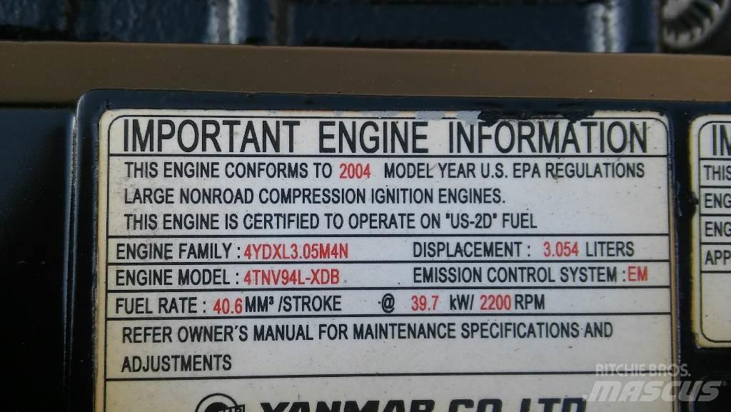 Yanmar 4TNV94L-XDB Minigravere <7t