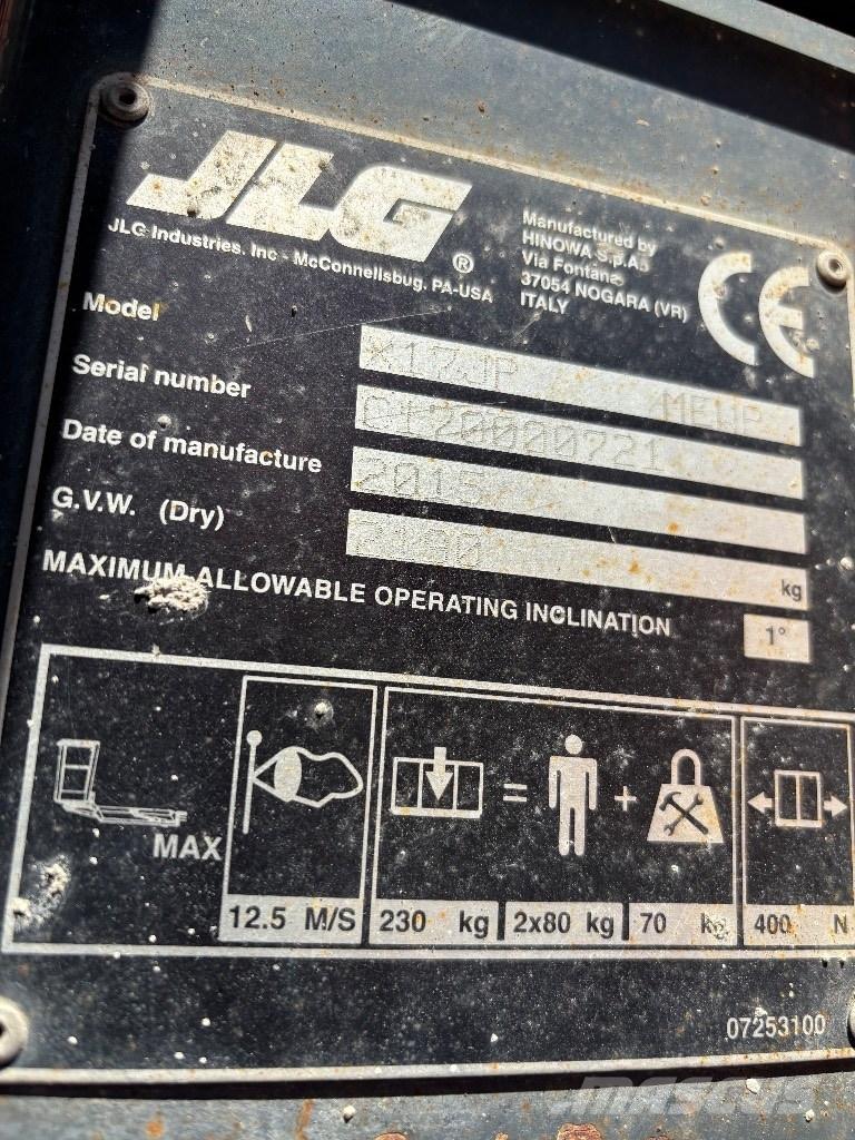 JLG X 17 J Plus Leddede bomlifter