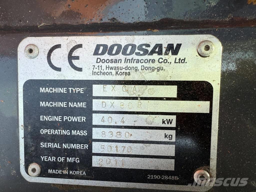 Doosan DX 80 R Midigravere 7 - 12t