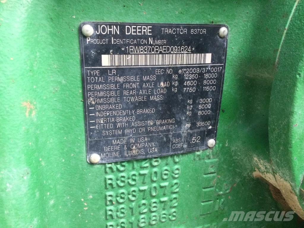 John Deere 8370R Traktorer