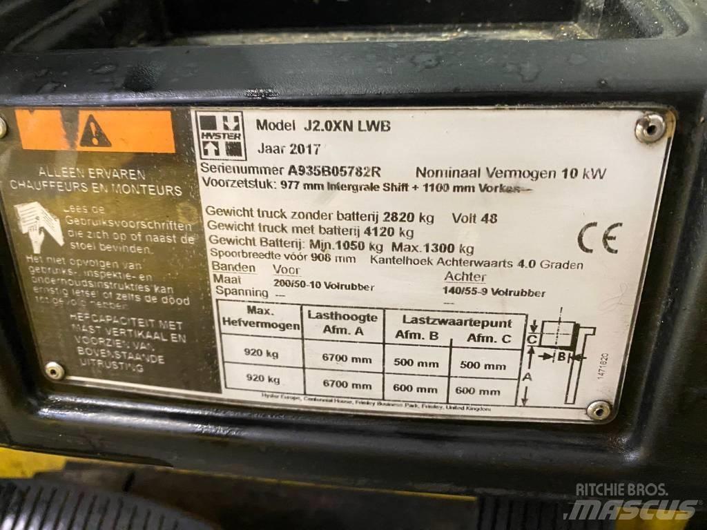 Hyster J 2.0 XNT LWB Elektriske trucker