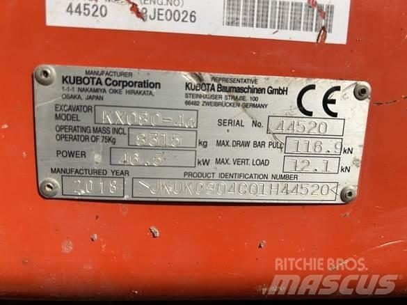 Kubota KX080 - 4 Anlegg - Annet