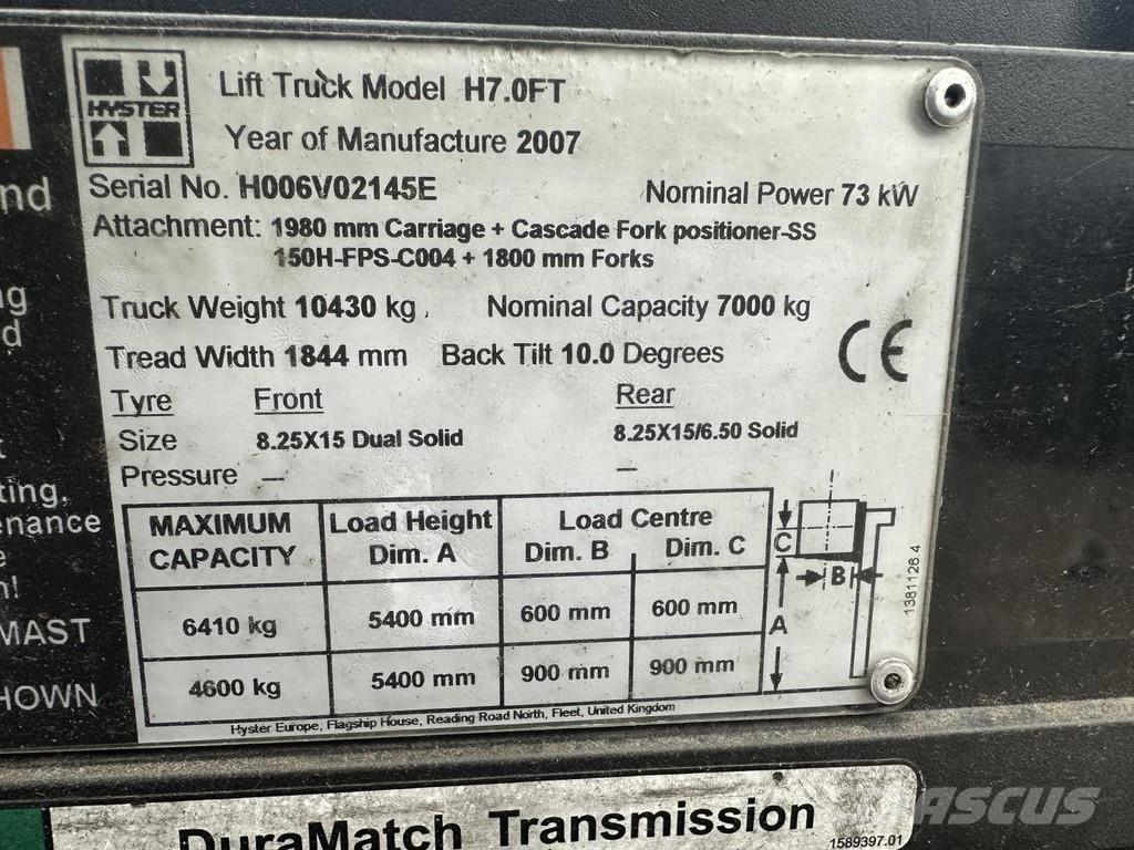 Hyster H7.0FT Propan trucker