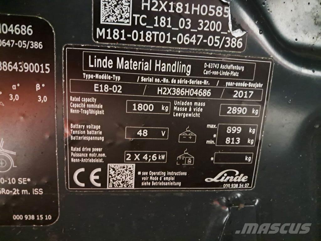 Linde E18-02 Elektriske trucker